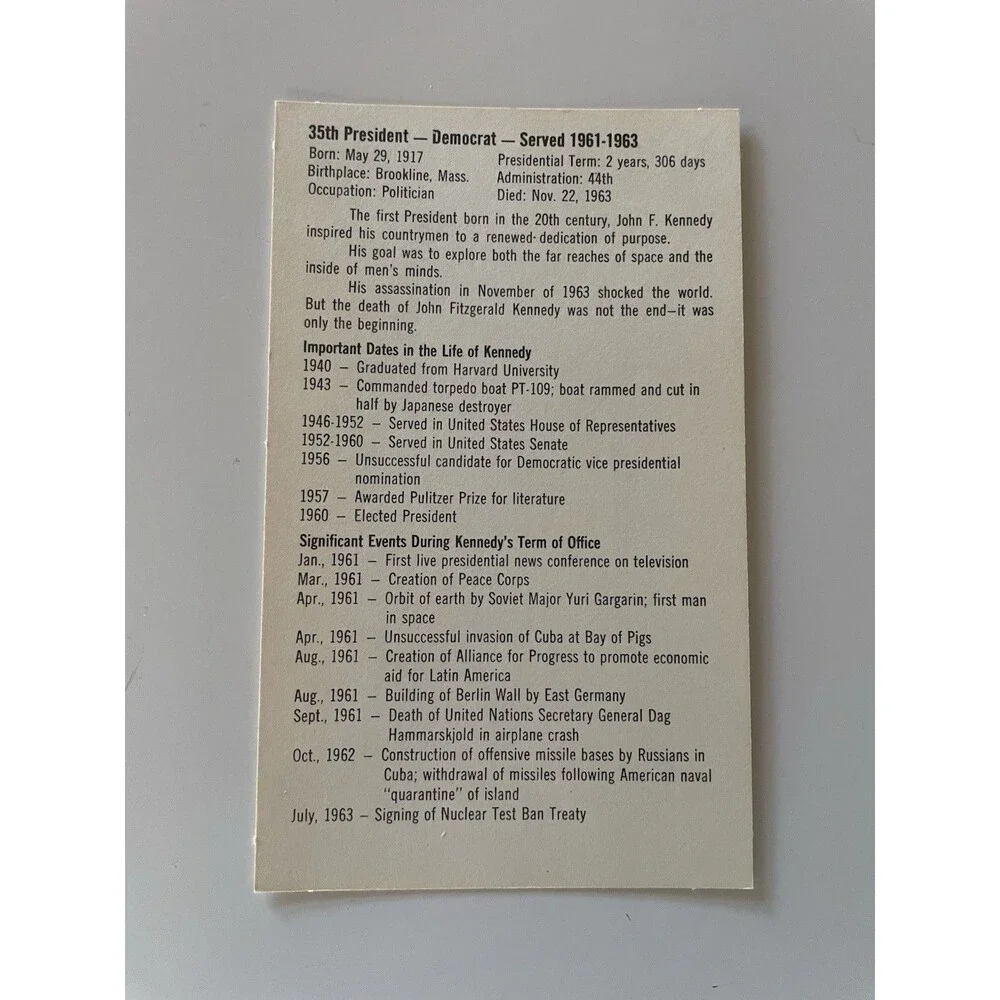 Vintage U.S. President Flash Card Set - Missing 24th President